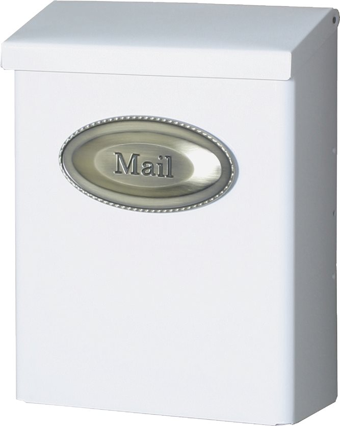 Wht Vert Locking Mailbox