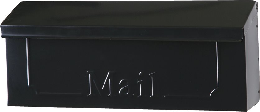 Blk Horiz Wall Mailbox