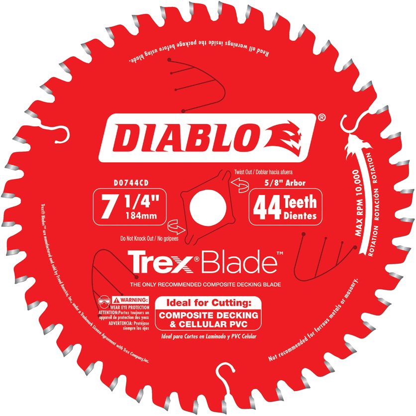 Diablo Composite Decking Circular Saw Blade - 7-1/4 44T