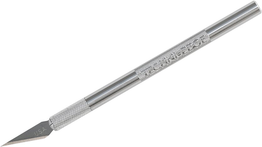 #1 Hobby Knife - 4-7/8 aluminum handle with No. 11 blade for delicate precision cutting of lightweight material. Carded.