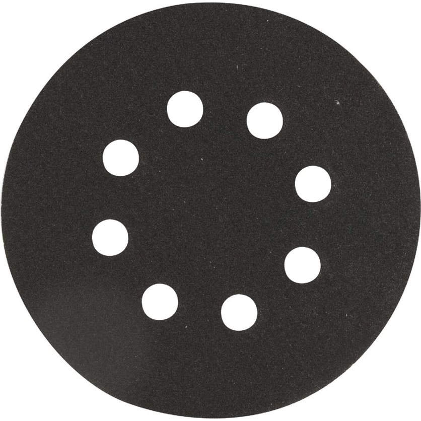 5 In. 120-Grit 8-Hole Pattern Black Zirconium Vented Sanding Disc with Hook & Loop Backing (4-Pack)