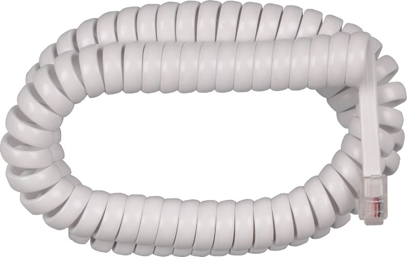 12&apos; White Phone Cord