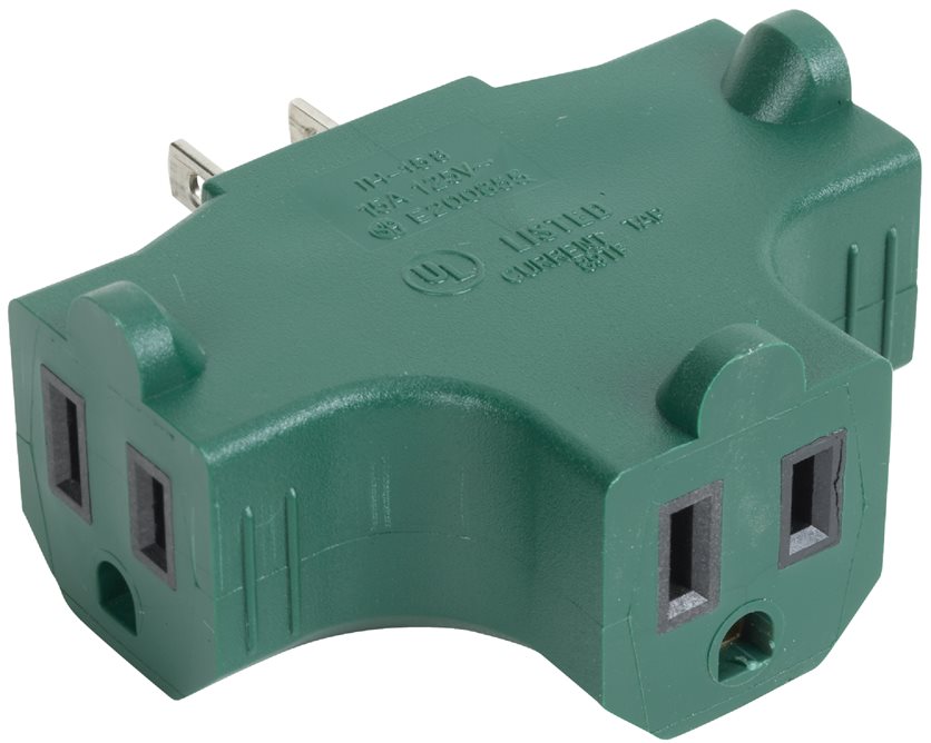 15A Green 3-Outlet Tap