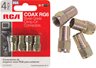 4 Pack Weatherproof F Connector - RG6 Weather-Resistant Crimp-On F-Connectors.