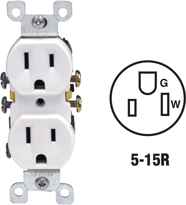 White Duplex Outlet - Leviton