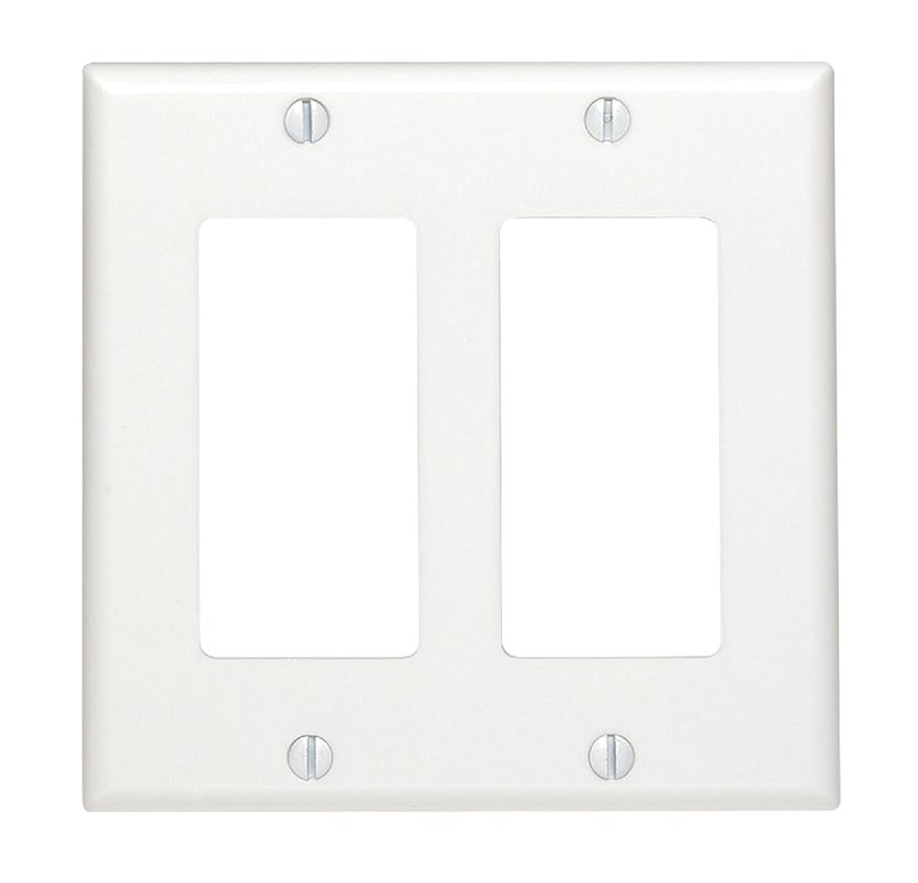 White 2-GFI Wall Plate by Leviton