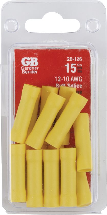 12-10 Yellow Butt Splice - Pack of 15