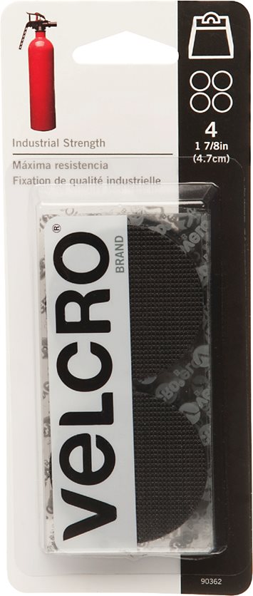 Blk Rnd Adhsive Fastener