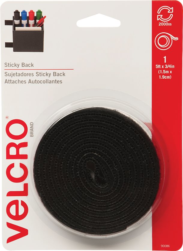 5&apos; Black Adhesive Fastener