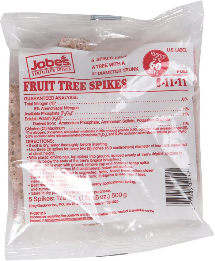 Boost your fruit trees with 5Pk Fruit Tree Fert Spke.