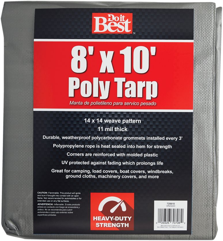 8X10 Silver H/Duty Tarp