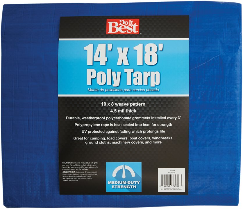 14X18 Blue Med Duty Tarp