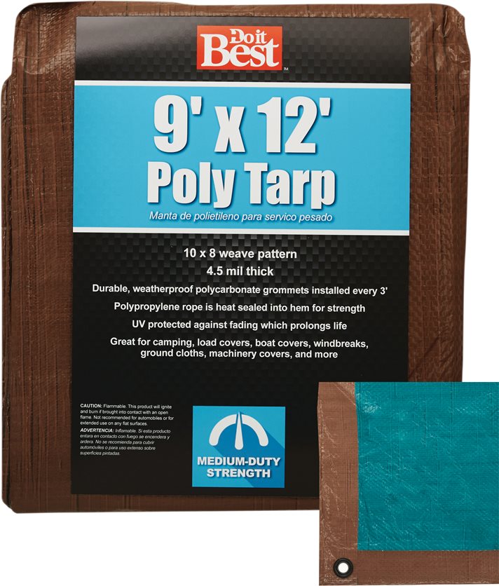 9x12 Br/Gr Med Duty Tarp