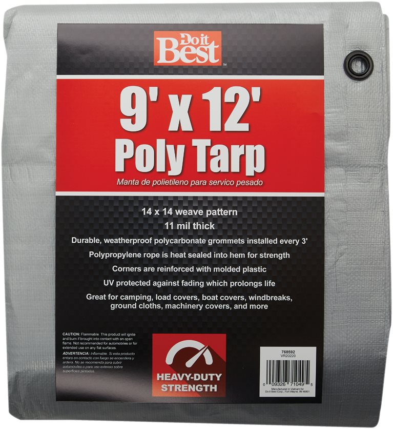 9X12 Silver Heavy-Duty Tarp
