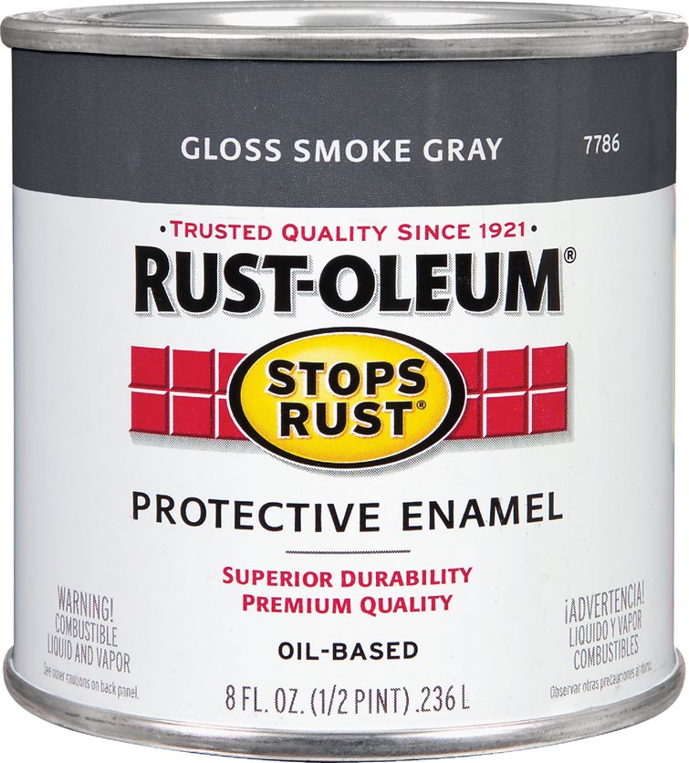 Smoke Gray Enamel - Rust-Oleum Stops Rust finishes.