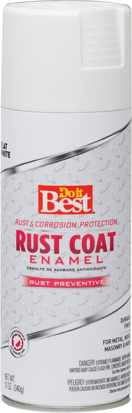 Flt Wht Rust Spray Paint