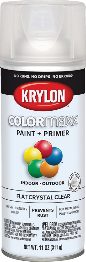 Clear Flat Spray Finish - Krylon ColorMaxx Spray Paint.