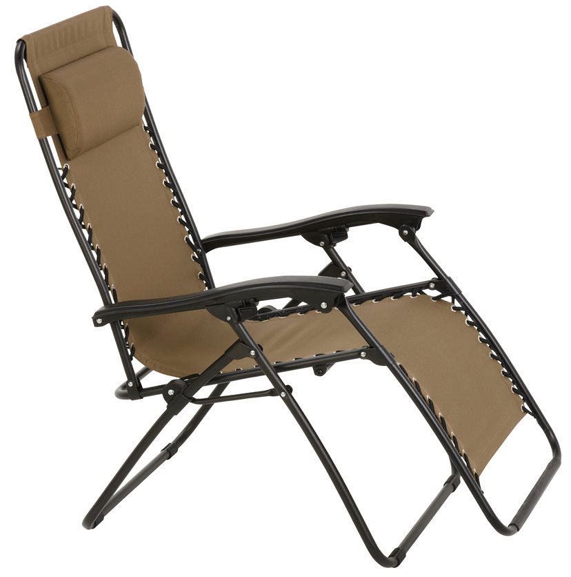 Tan Relaxer Chair - Perfect for lounging in the sun.