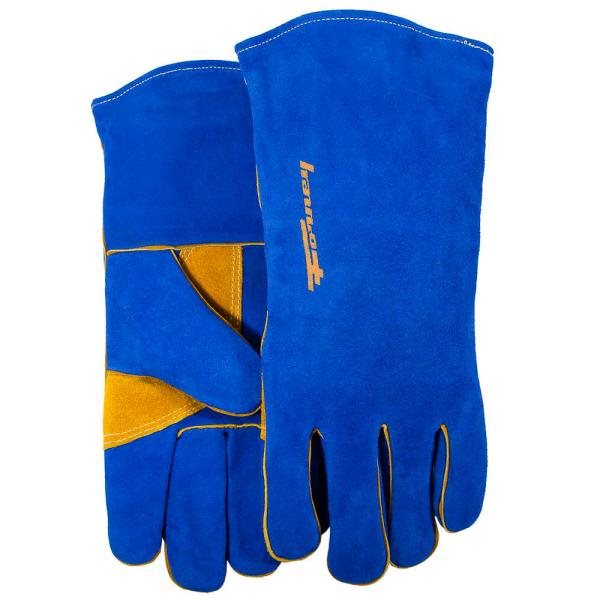Blue Leather Welding Gloves - Men&apos;s L